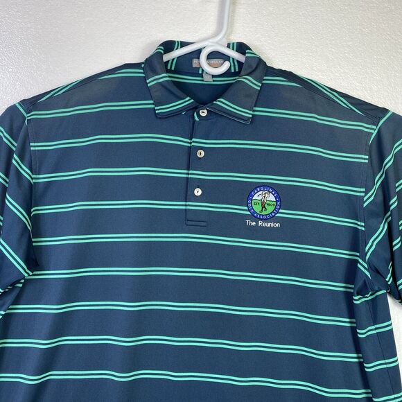 Peter Millar Other - Peter Millar Summer Comfort Men Golf Polo Shirt XL Carolinas Golf Blue Striped